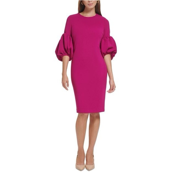 CALVIN KLEIN
Puff-sleeve Sheath Dress
In Boysenberry Size 10 puff sleeves - Picture 1 of 12